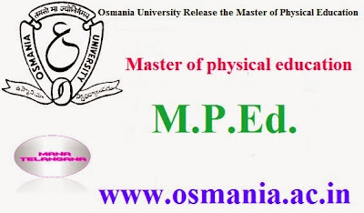 Osmania University: MPEd Exams Notification 2015
