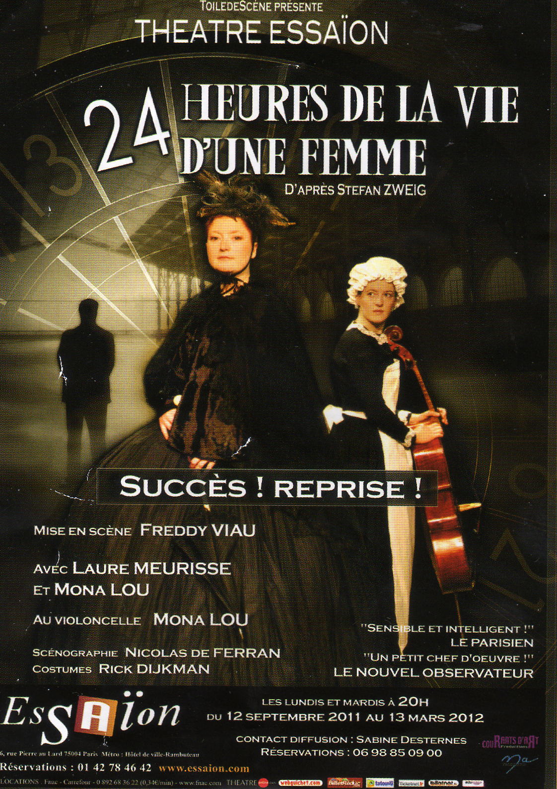 H24 24 Heures De La Vie D'une Femme Critique de théâtre: 24 HEURES DE LA VIE D'UNE FEMME d'après Stefan