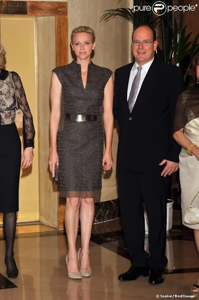 Princess Charlene of Monaco wore Akris Dress