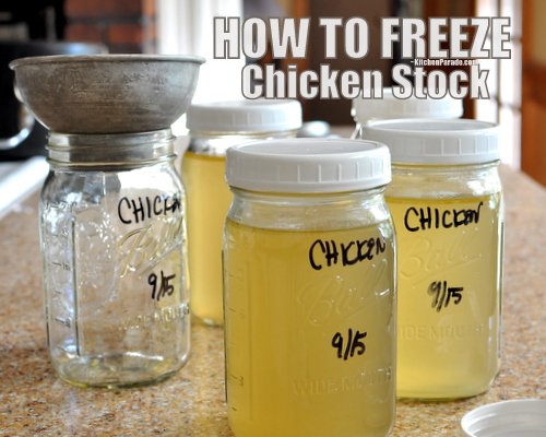 How to Freeze Stock in Canning Jars ♥ KitchenParade.com