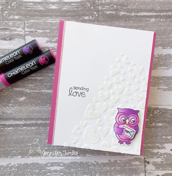 Sending Love Owl Valentine By Jennifer Timko | Sending Hugs Stamp Set by Newton's Nook Designs #newtonsnook #handmade
