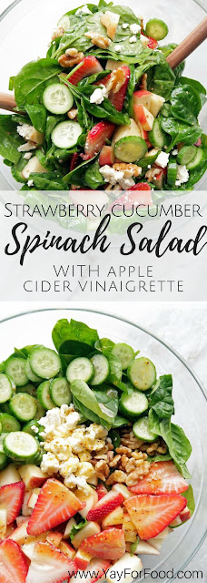 Strawberry Cucumber Spinach Salad With Apple Cider Vinaigrette