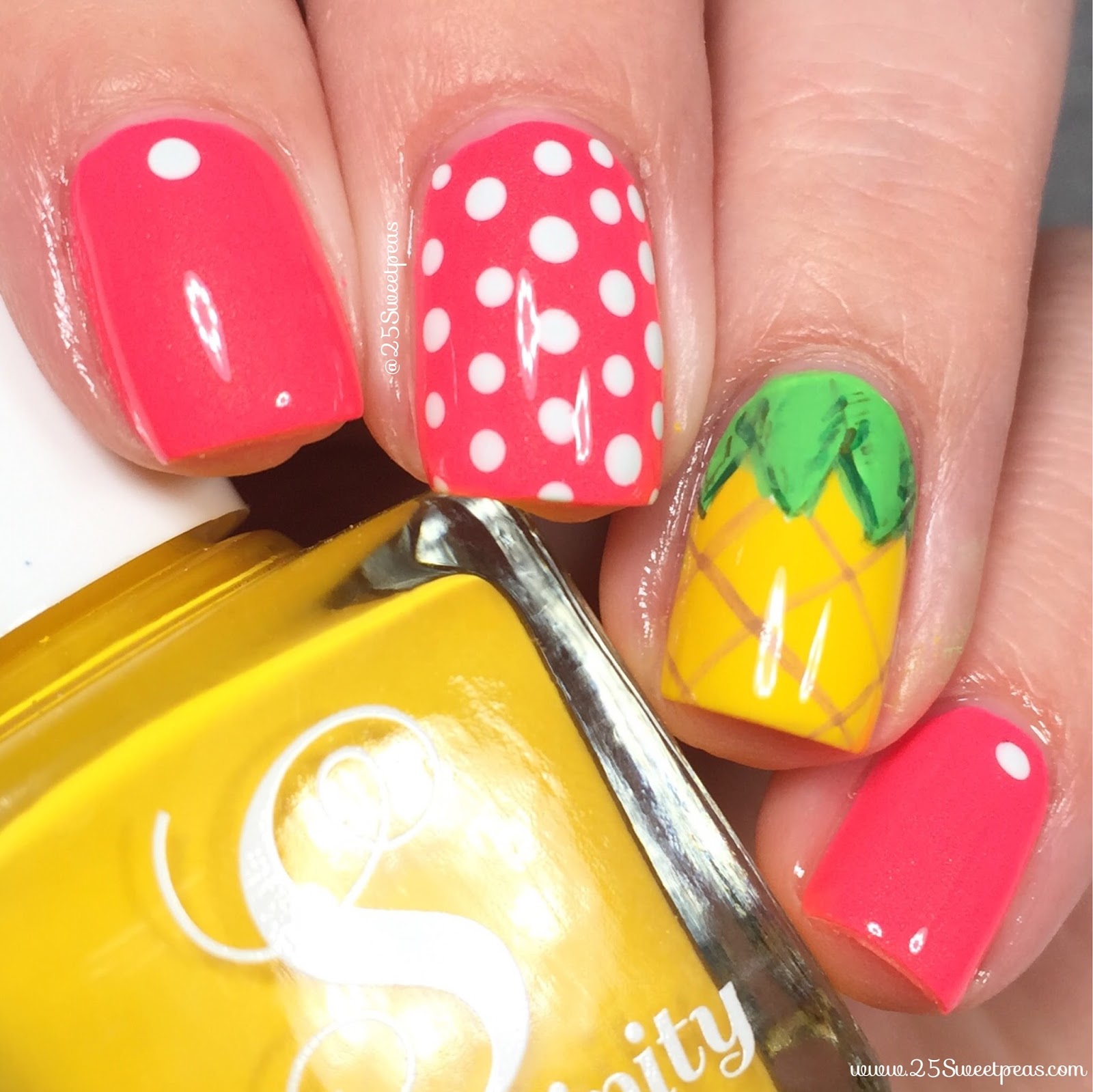 Summer Vibes Pineapple Nails 25 Sweetpeas