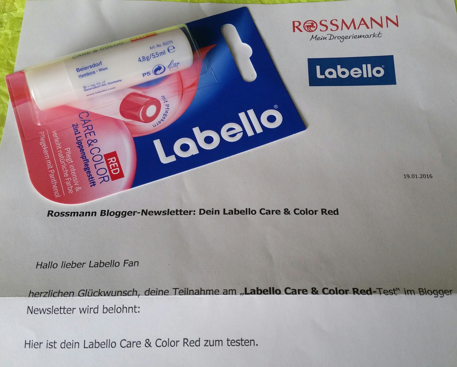 Labello Care Color Red Rossmann Blogger Newsletter