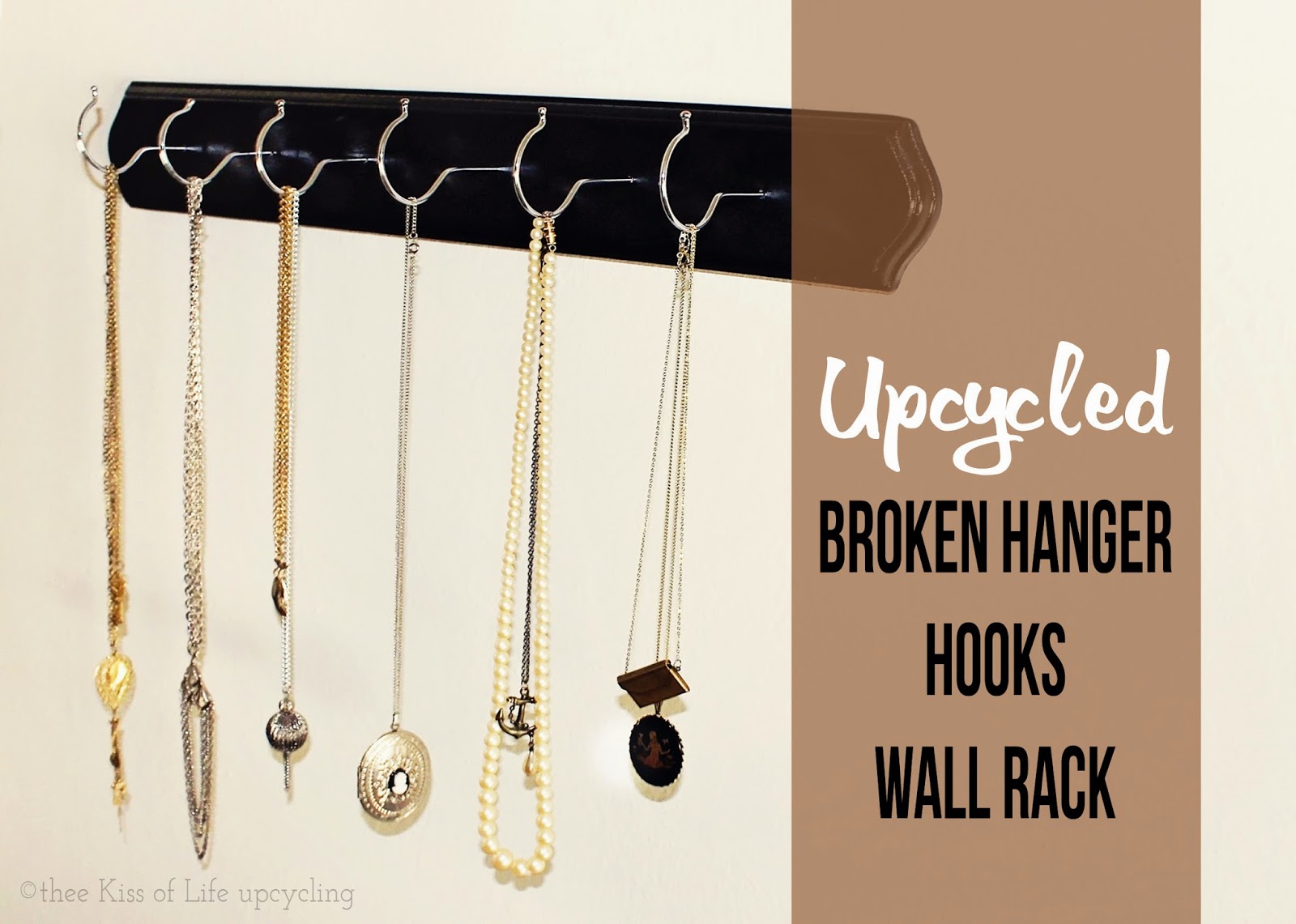 Upcycled Broken Clothes Hangers Wall Hooks Rack thee Kiss of Life