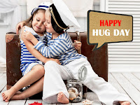 hug day images, two beautiful small children hugging for celebrates 2019 hug day