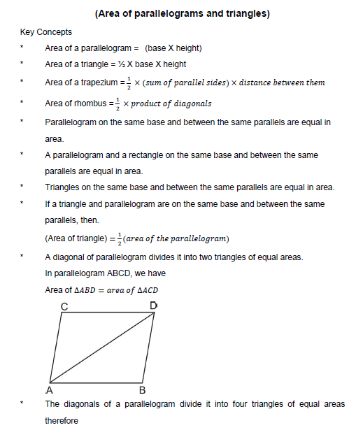 Area of parallelograms and triangles ,mcq,