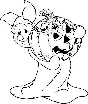 Spongebob Coloring Sheets on Piglet And Pumpkin Halloween Coloring Pages