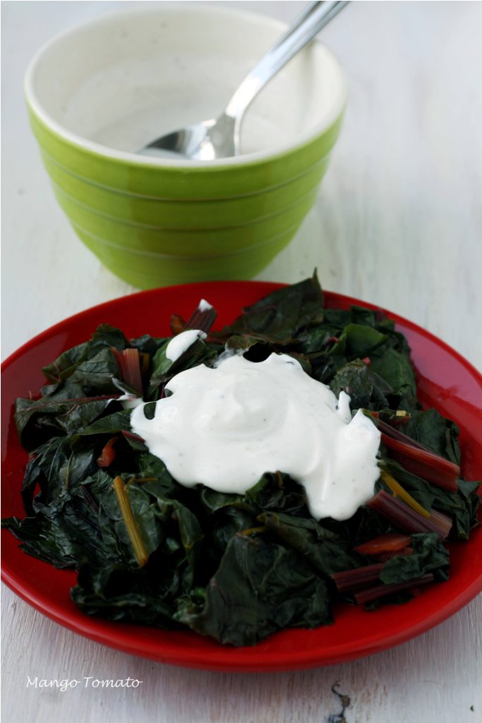 Mango & Tomato Food52's beet greens with sour cream dressing