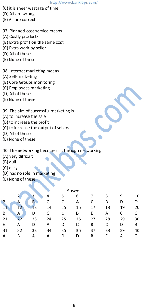 computer questions for ibps exam