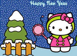 Gambar Hello Kitty 2015 Wallpaper HD Lucu Happy New Year Selamat Tahun Baru 2015 