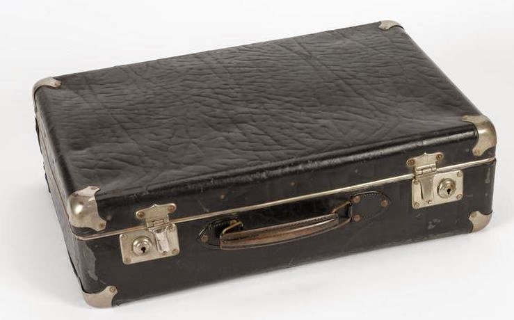 Suitcase containing Waldberg's transmitter/receiver.  Josef's set would have been housed in a similar attaché case.  (Imperial War Museum - COM 1500)