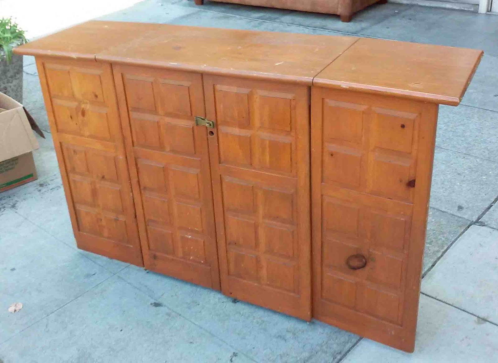 UHURU FURNITURE & COLLECTIBLES: SOLD Drop Leaf Cabinet or Bar