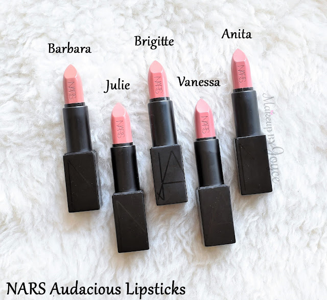 NARS Audacious Lipsticks Barbara Julie Brigitte Vanessa Anita Swatches