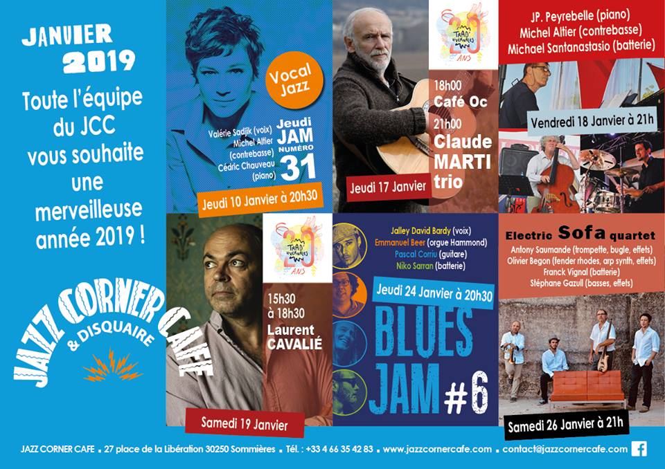 LE REBOUSSIER JAZZ Programme Jazz Corner Café Sommières pour le mois