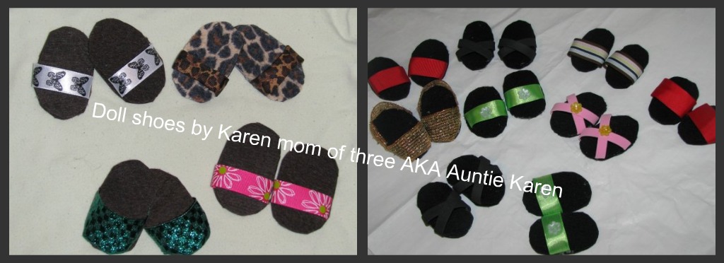 Karen Mom of Three's Craft Blog: How to make doll shoes for your doll