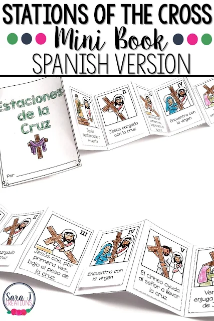 Stations of the cross mini book in spanish