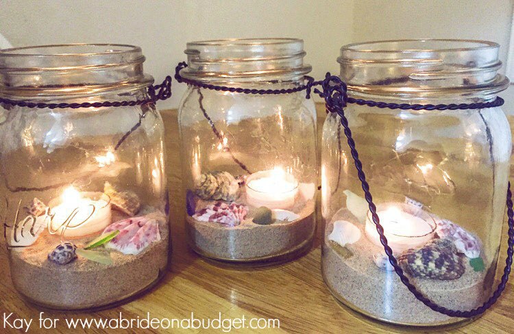 beach wedding mason jar centerpieces a bride on a budget