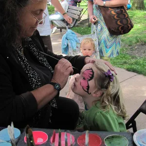 face painting at Live Oak Park Fair in Berkeley, California