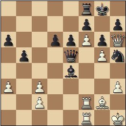 Partida de ajedrez Medina vs. Torán, I Torneo Nacional de Mataró 1948, posición después de 27…Axe4