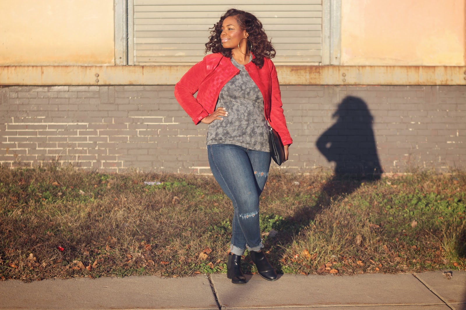 Beautyfash Blog: Red Suede Cropped Jacket