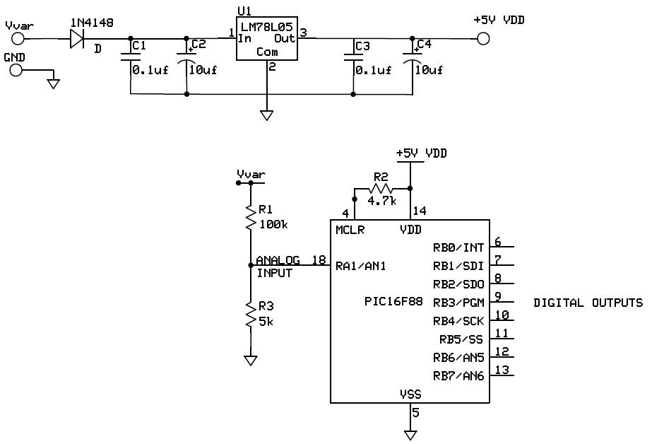 Ham Radio MIPL: Analog-Digital-Converter (ADC) using PIC16F88