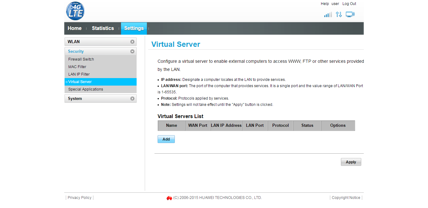Globe LTE Modem Huawei B315s936 Gateway Dashboard Go Surf