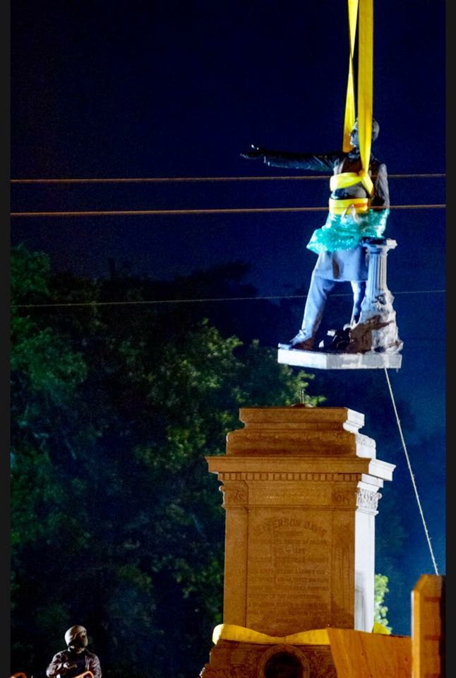 And So it Goes in Shreveport Mitch's Masked Men Scrape Jefferson Davis From his Pedestal in a