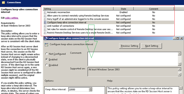 ReConnecting to Remote sessions using group policy edit ReConnecting to Remote sessions using group policy edit