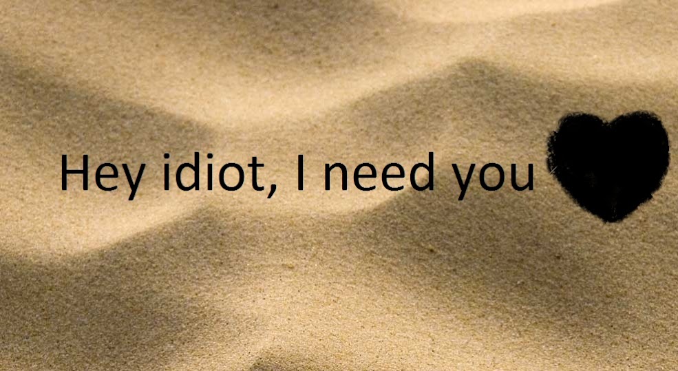 Hey idiot, I need you