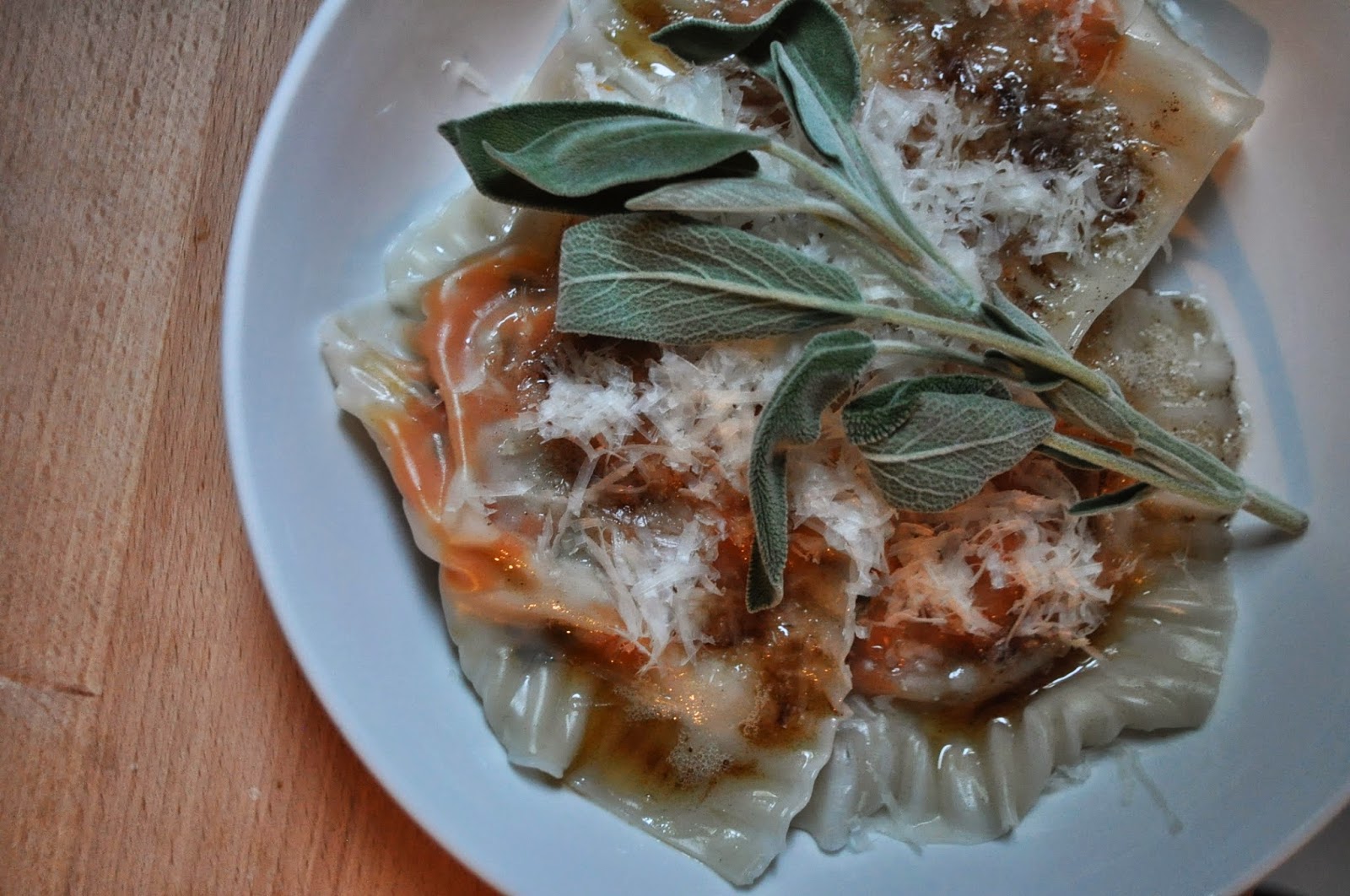 Sweet Potato + Sage Ravioli with Brown Butter Sauce