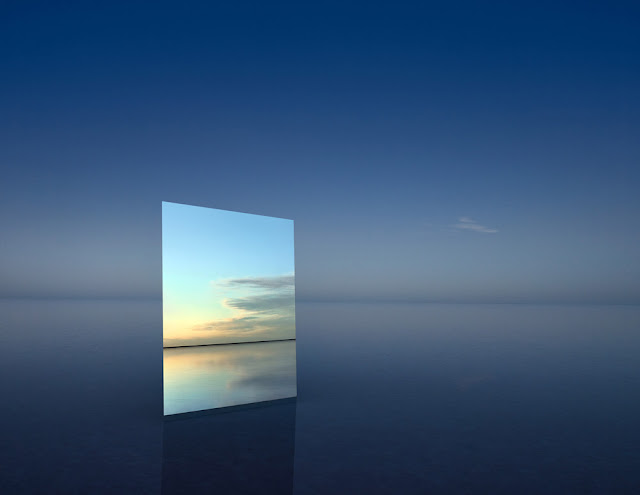 塩湖の中に鏡を置くと不思議で幻想的な光景が出来上がった。7枚【a】