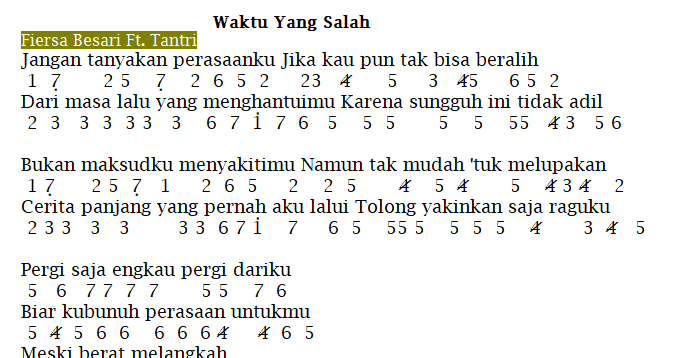 Lirik Lagu Fiersa Besari Waktu Yang Salah Mp3