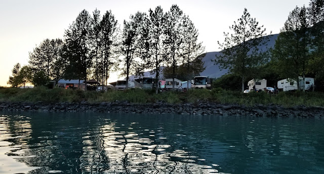 View of the Bear Paw Campground from our boat near the Valdez Harbor