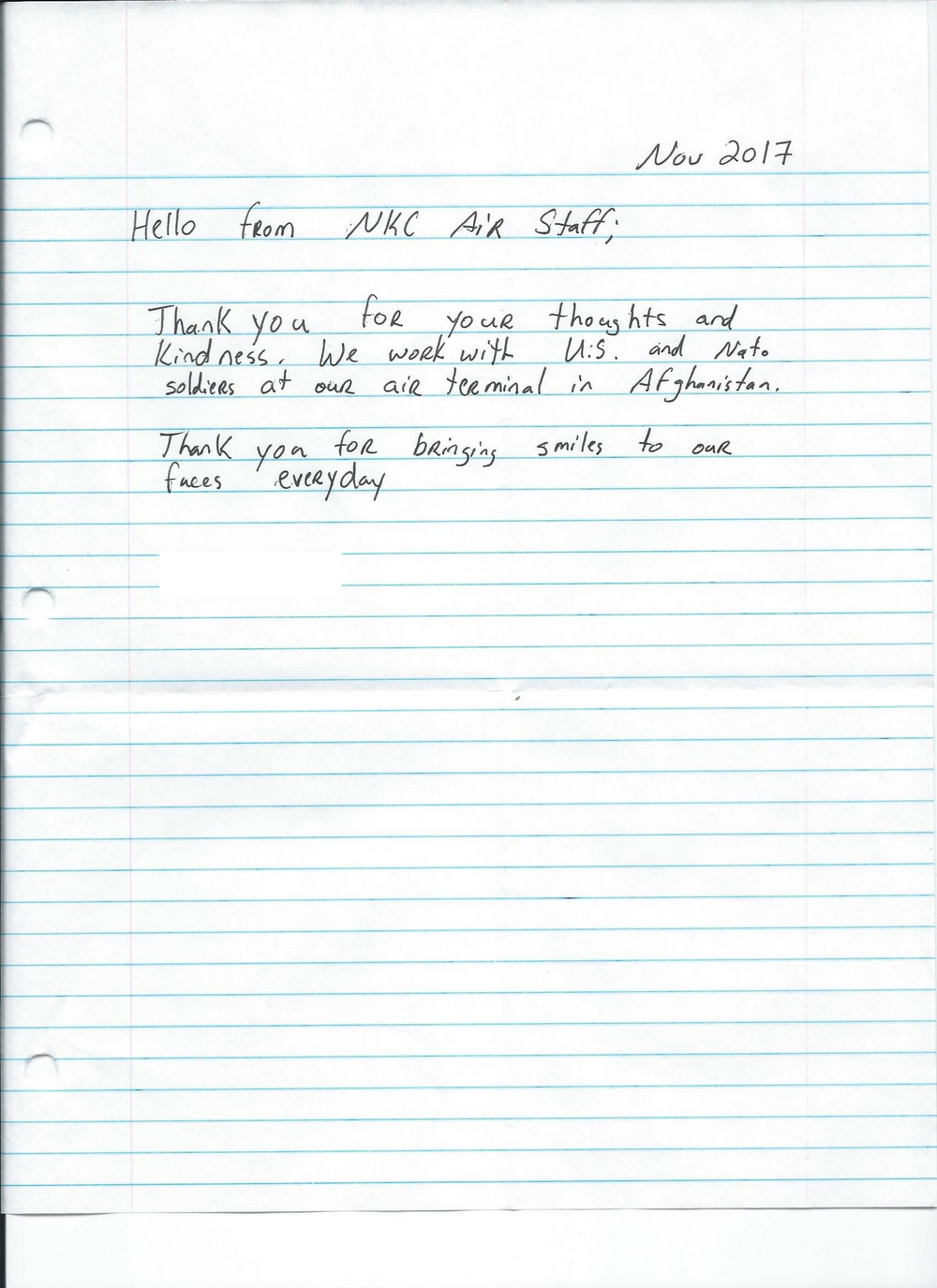 Care Packages for Soldiers Care Package Thank You Letters!