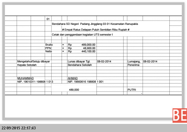 Aplikasi Cetak Kwitansi Sederhana Dengan Miscrosft Excel Untuk Lampiran Lpj Bos 2020 Idn Paperplane