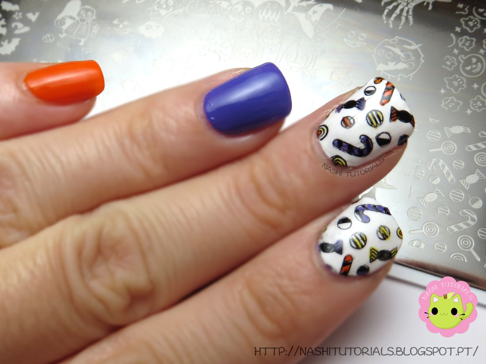 Nashi Tutorials Halloween Nail Art Stamped Candies