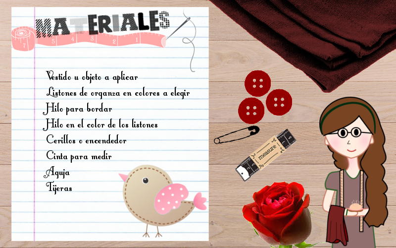 Vestido con flores bordadas con listón