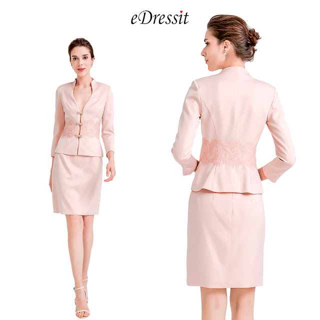 Pink Two Pieces Suit Mother of the Bride Dress
