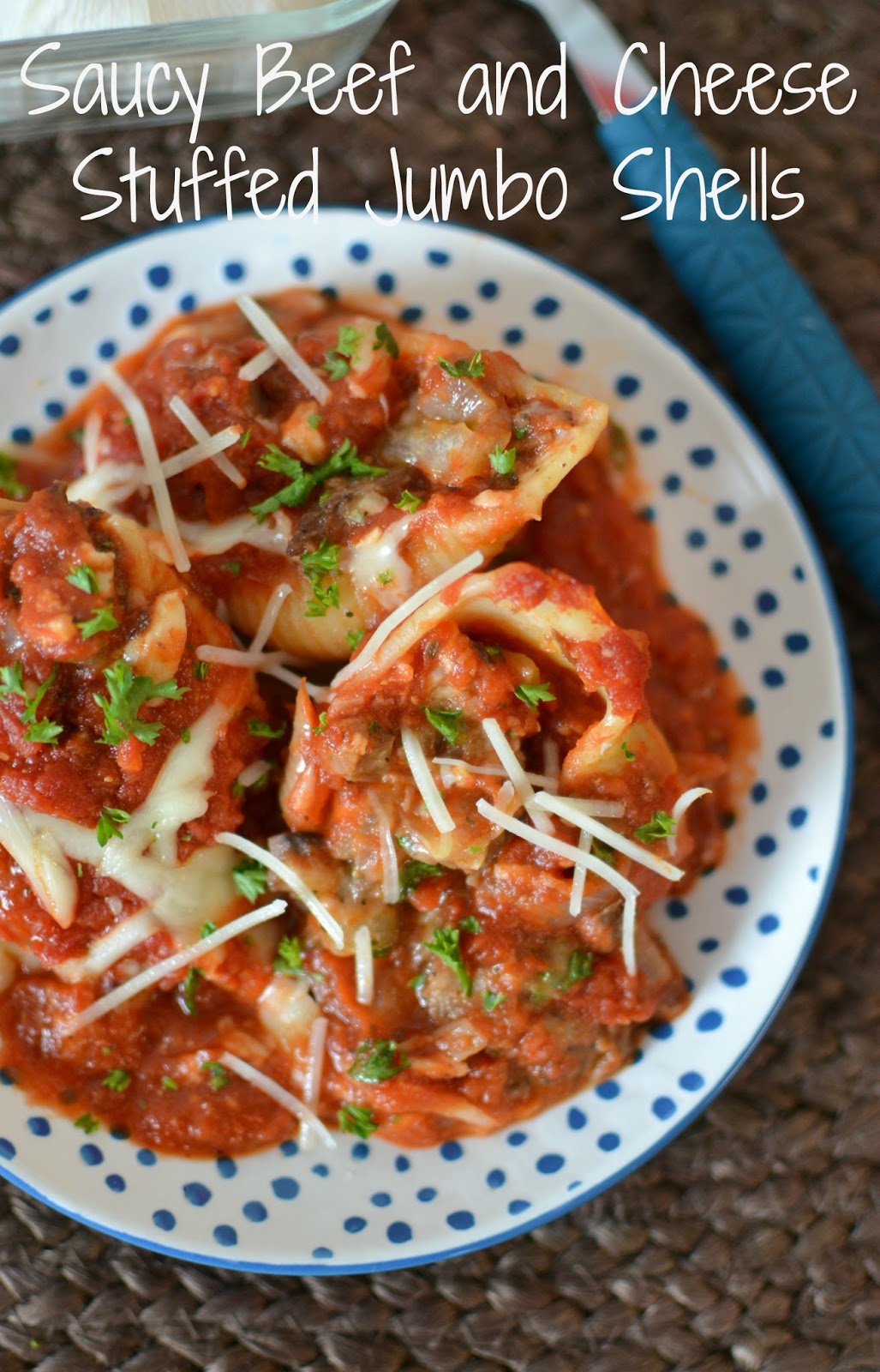 Saucy Beef and Cheese Stuffed Jumbo Shells Recipe SundaySupper