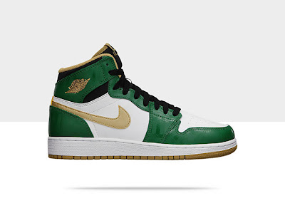 Air Jordan 1 Retro High OG Kids' Shoe Green/Gold, Style - Color # 575441-315