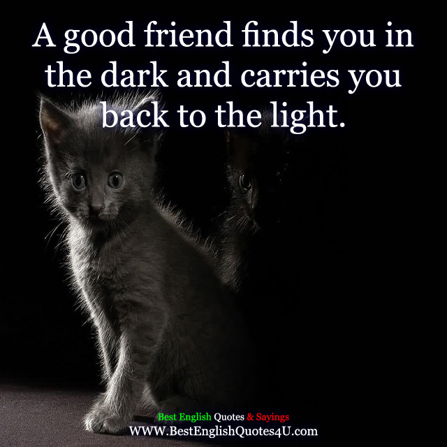 A good friend finds you in the dark...