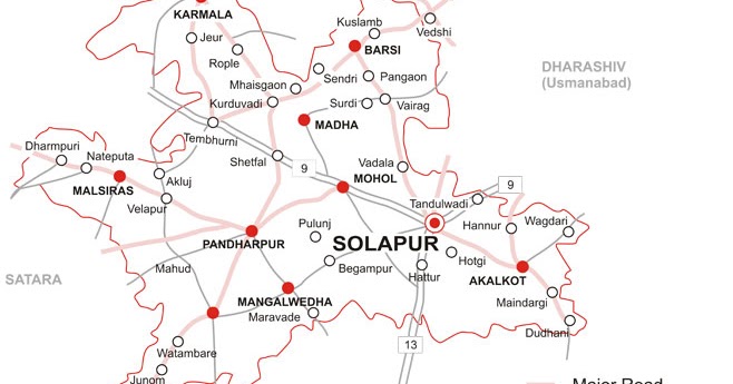Talukas in Solapur District Solapur District Map
