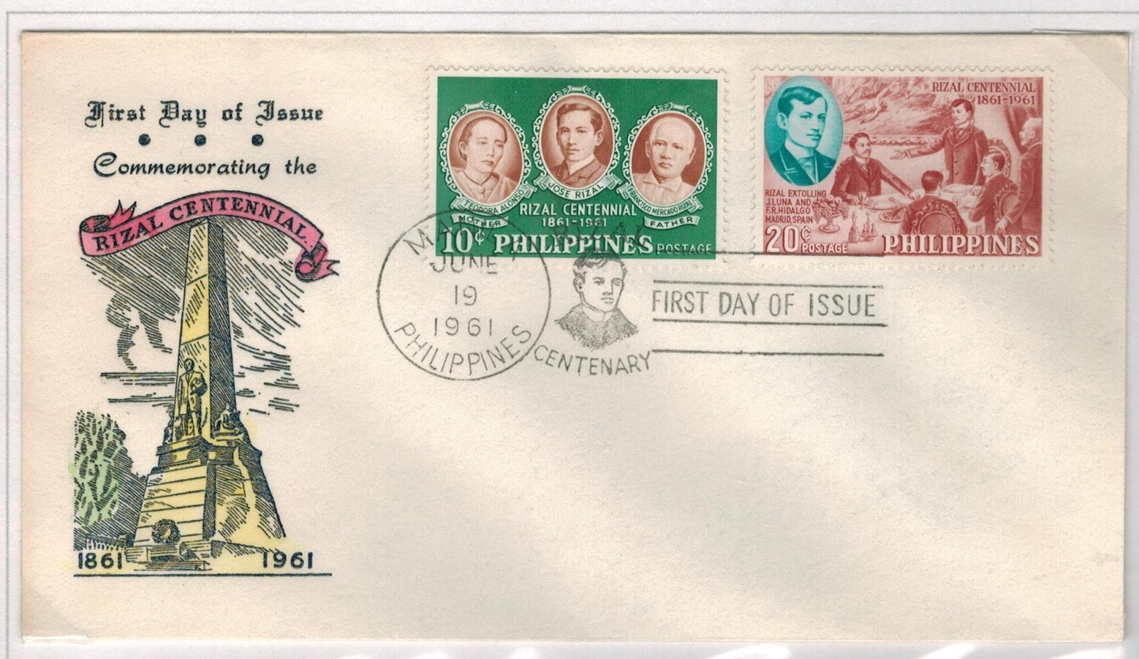 Philippine Republic Stamps : 1961 Jose Rizal Birth Centennial