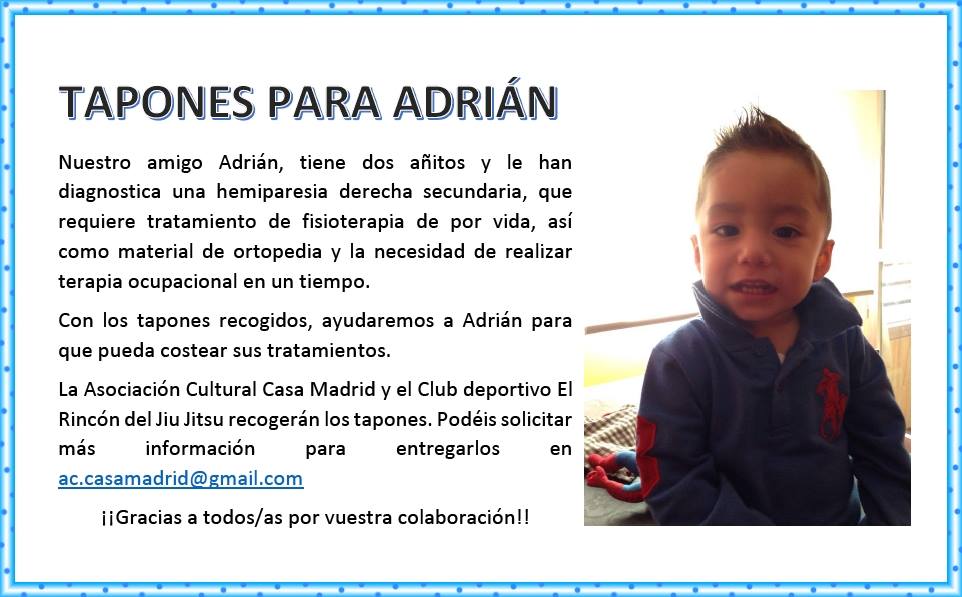 Tapones solidarios para Adrián