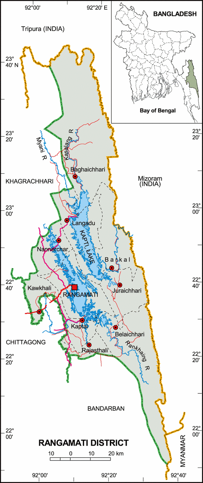 Rangamati District Map Bangladesh