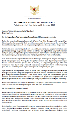 Pidato Mendikbud Dalam Rangka Hari Guru Nasional 25 November 2020 Sch Paperplane