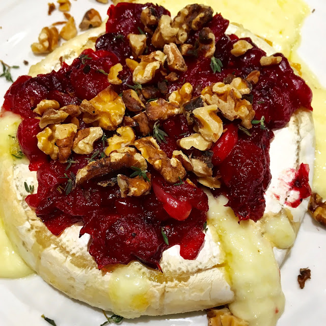 Three Little Figs Baked Brie with Cranberry and Caramelized Onion Jam