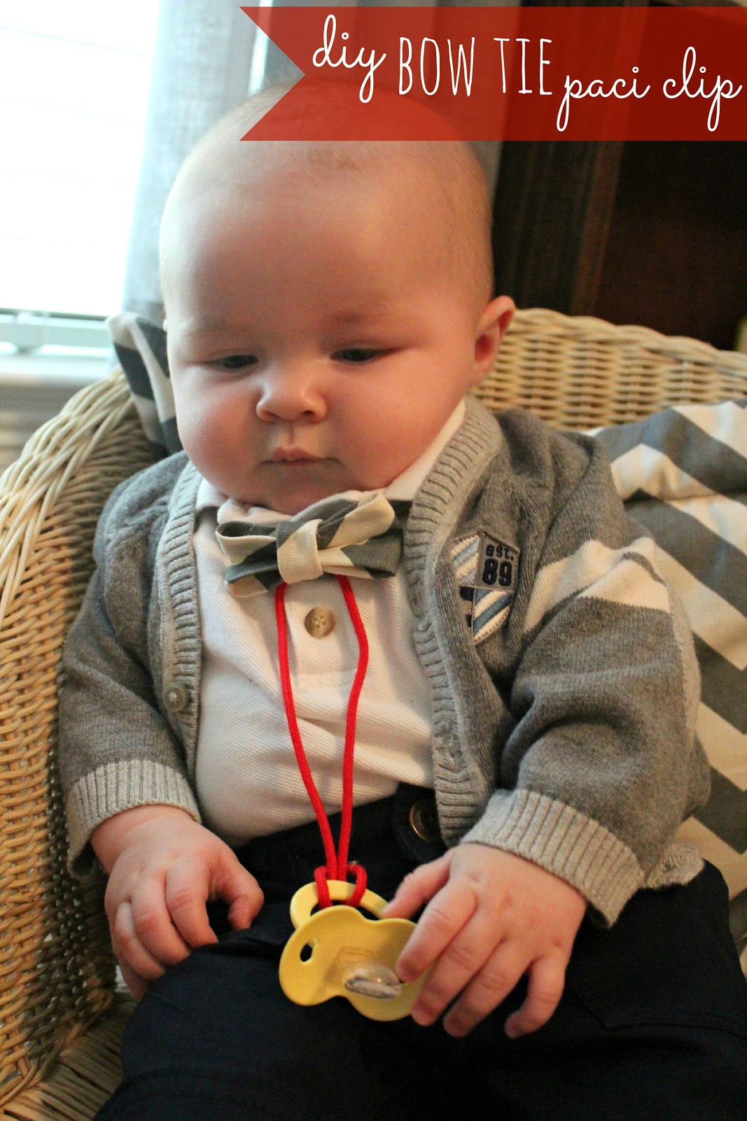 Fun with the Fullwoods DIY (no sew) Bow Tie Pacifier Clip