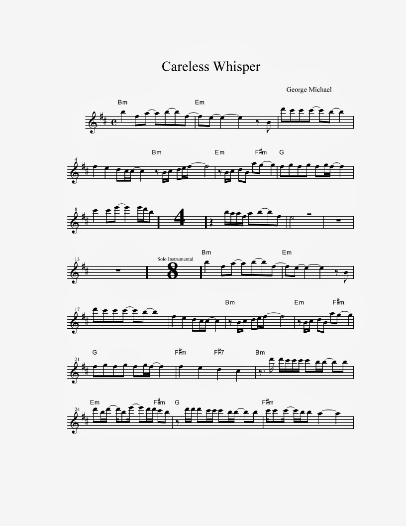 michael Careless whisper Partituras para Saxofon